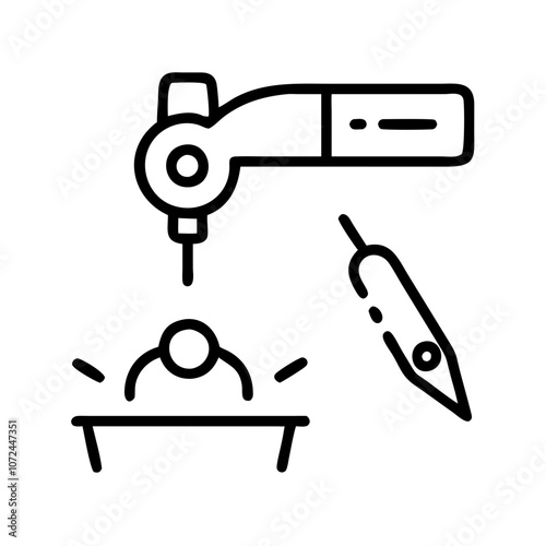 AI surgery icon illustrating advanced medical technology and robotic assistance