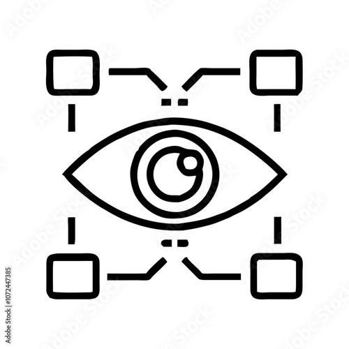 AI surveillance icon illustrating advanced monitoring technology and security