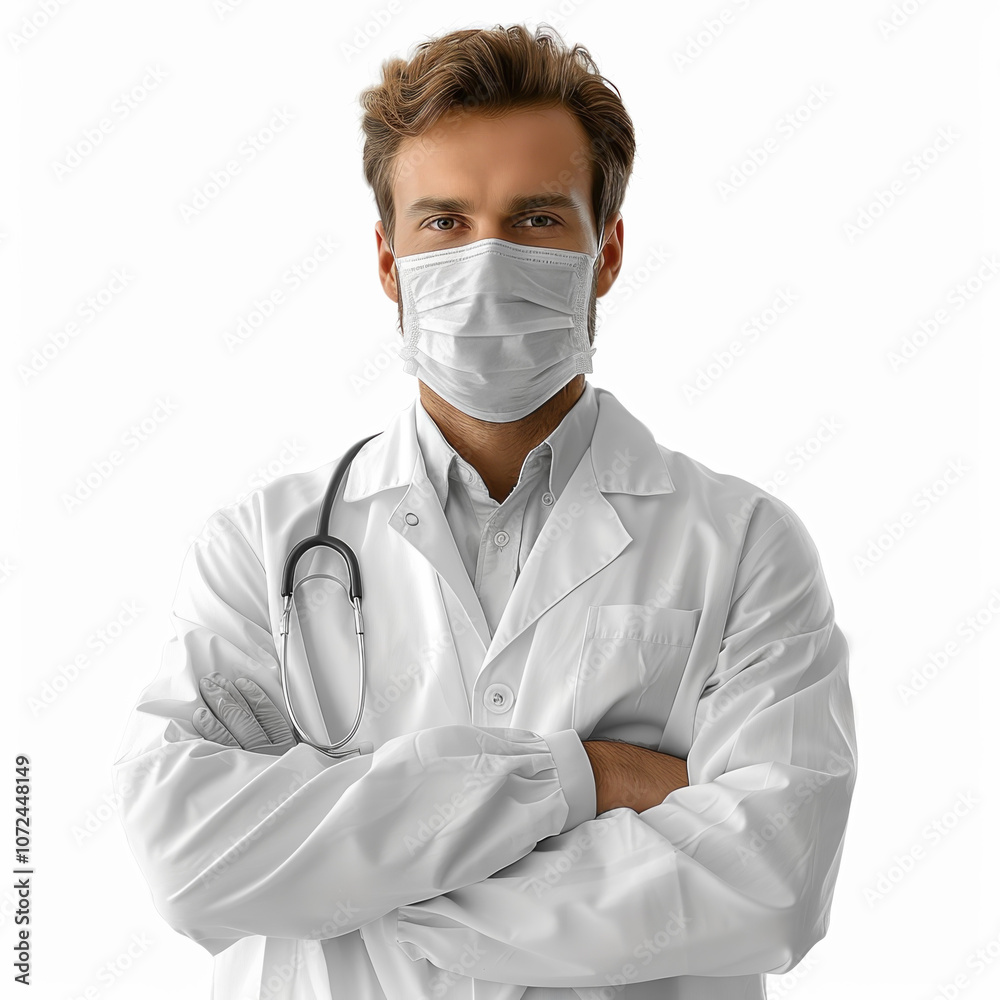 Doctor in Corporate Attire with Stethoscope on White or Grey Neutral Background – Healthcare, Medical Specialist, Physician, Hospital, Medical Professional, Healthcare Provider, Clinical. Man in mask Doctor in Corporate Attire with Stethoscope on White or Grey Neutral Background – Healthcare, Medical Specialist, Physician, Hospital, Medical Professional, Healthcare Provider, Clinical. Man in mask