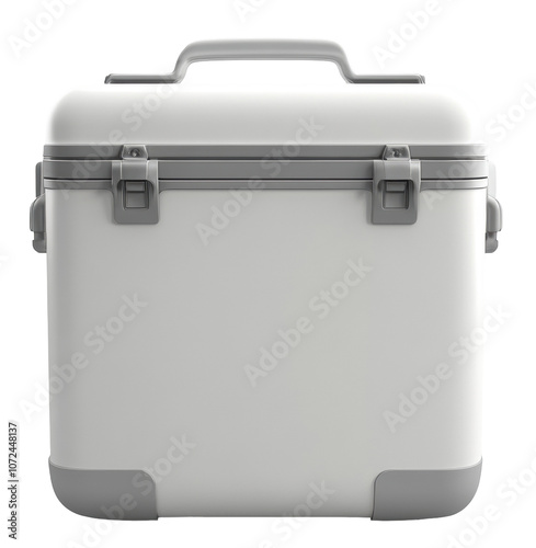 Wallpaper Mural Portable white cooler box with sturdy handle on transparent background, ideal for outdoor or travel visuals. Torontodigital.ca