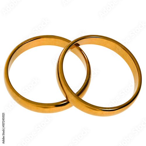 3d render golden ring with transparent background