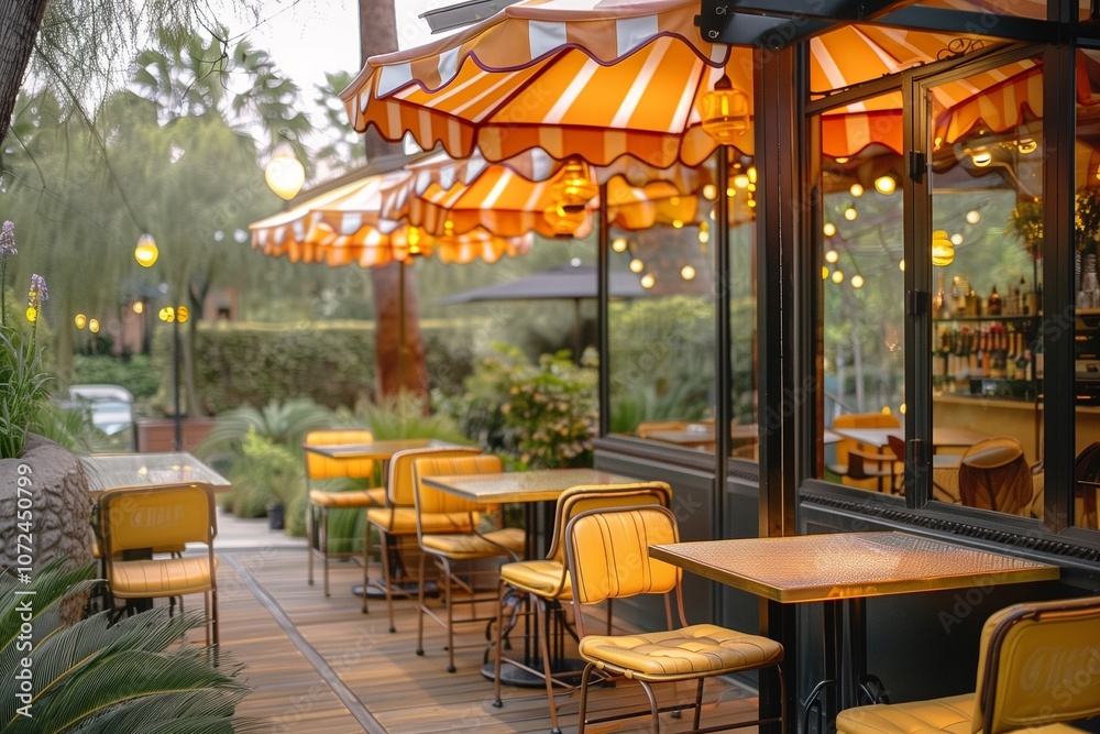 Obraz premium Dining tables of the cafe at outdoor