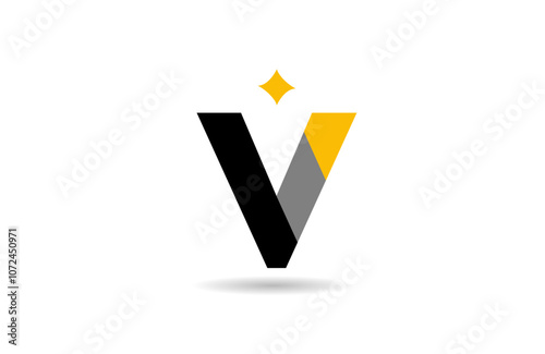 V letter alphabet logo icon design with yellow star and black colour for business and company Free Download V letter alphabet logo icon design with yellow star and black colour for business and company - GFXLoad