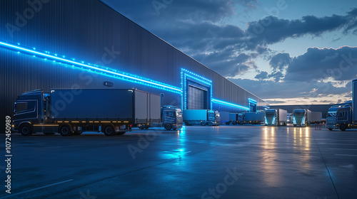 Modern Transport Technology: High-Tech Truck Illustration for Logistics and Smart Transportation Solutions