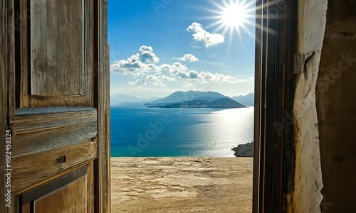 Wallpaper Mural Open Door to a Breathtaking Sea View Torontodigital.ca