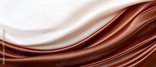 A close up of a white and brown silk fabric