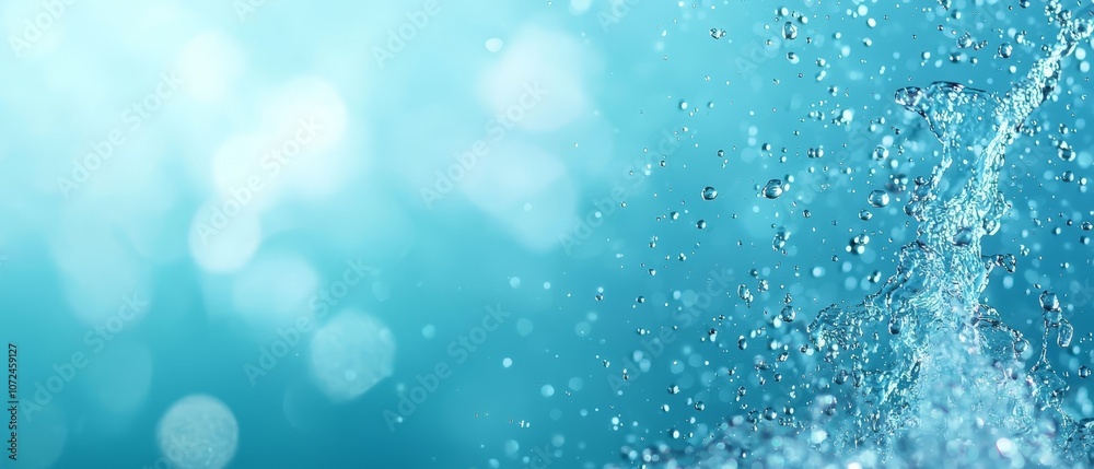 A blue background with water splashing out of it A blue background with water splashing out of it