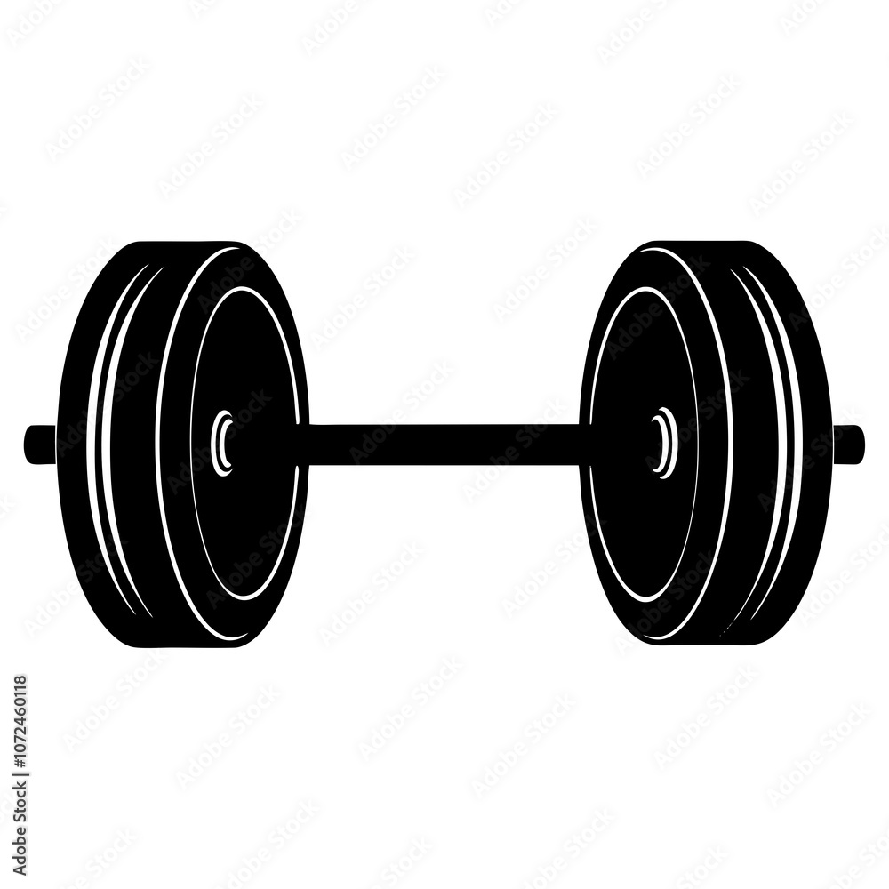 barbell vector silhouette on white bedground barbell vector silhouette on white bedground