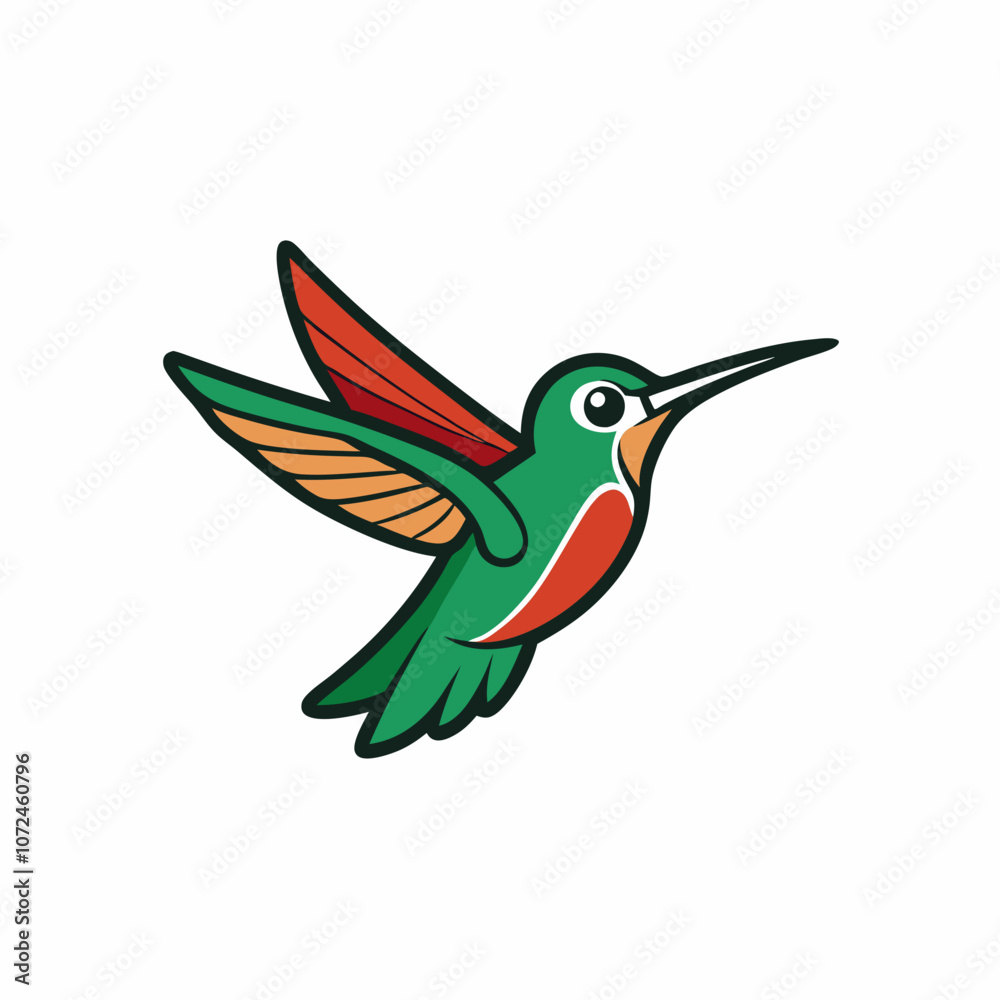 Humming bird mascot logo on white background Humming bird mascot logo on white background