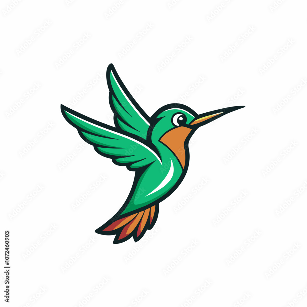 Humming bird mascot logo on white background Humming bird mascot logo on white background