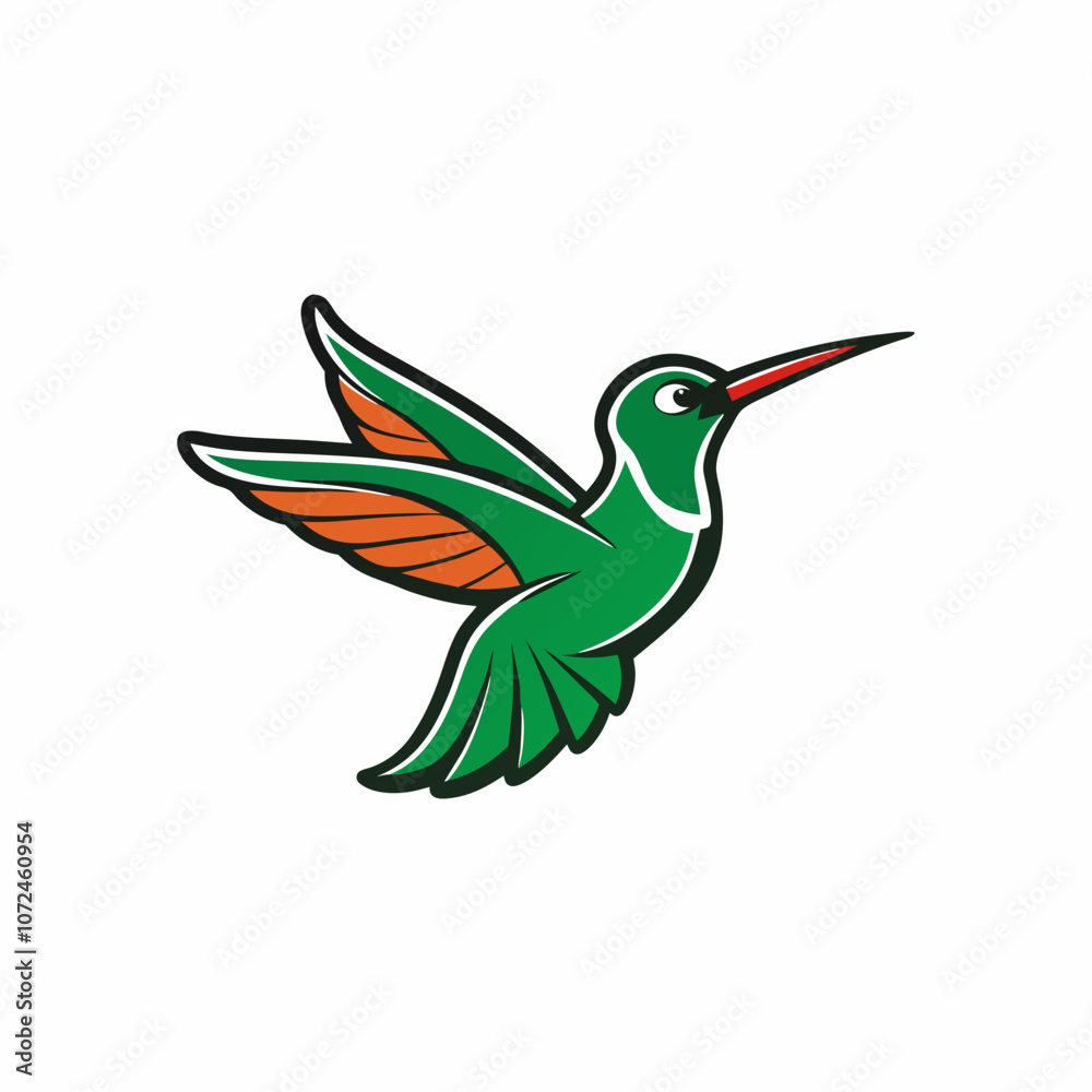 Humming bird mascot logo on white background Humming bird mascot logo on white background