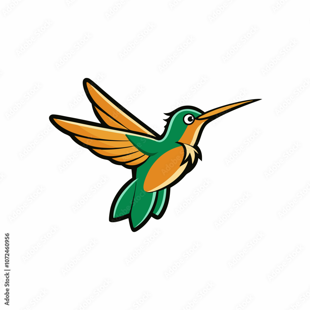 Obraz premium Humming bird mascot logo on white background
