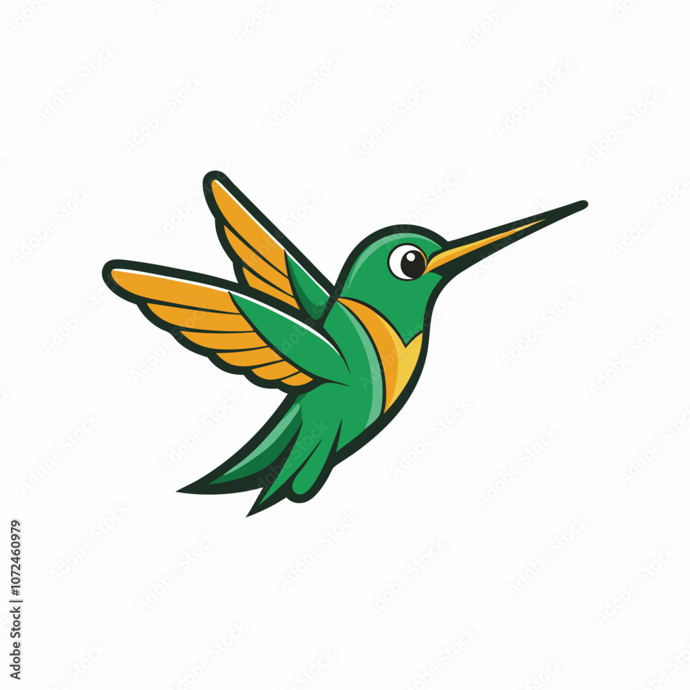 Humming bird mascot logo on white background Humming bird mascot logo on white background