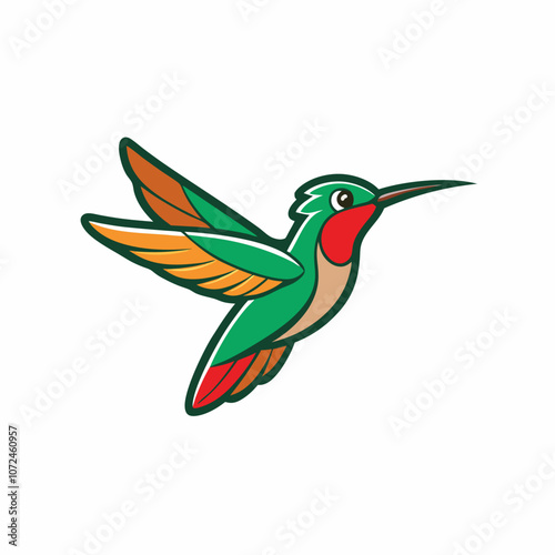 Humming bird mascot logo on white background