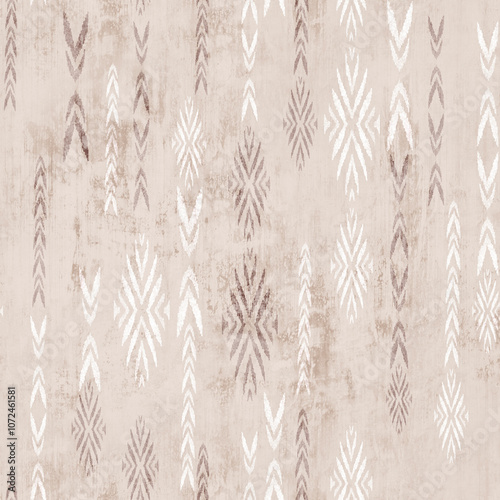 seamless abstract ethnic pattern with 
 hand drawn triangles.seamless vintage background with grunge texture