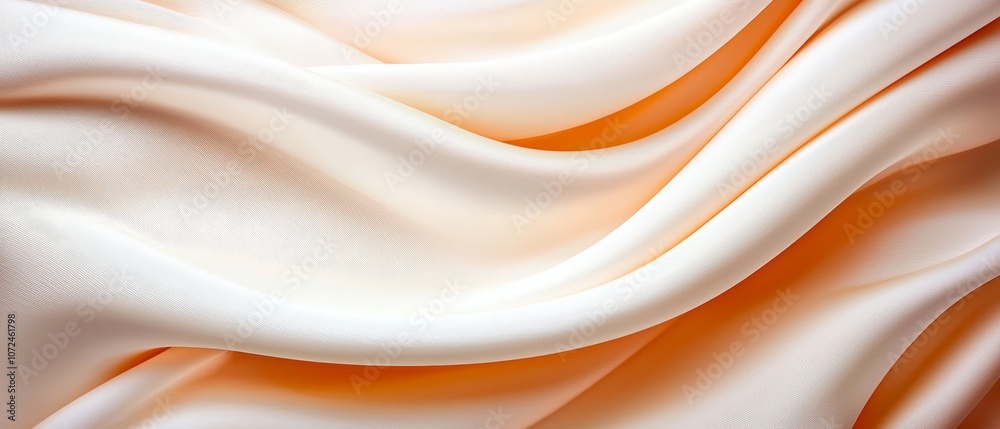 A close up shot of a white and orange fabric A close up shot of a white and orange fabric