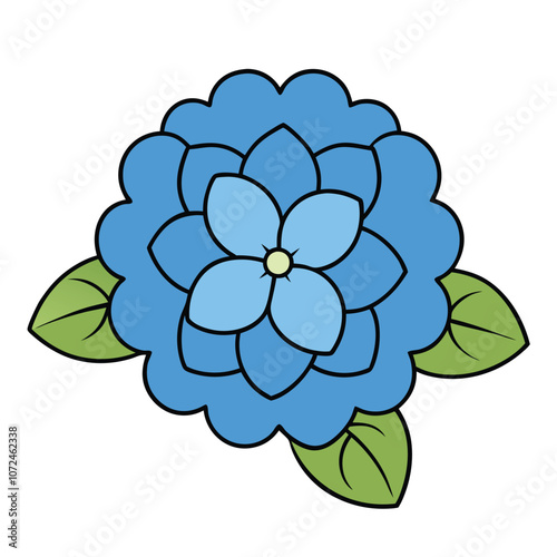 Hydrangea flower graphic color isolated sketch illustration vector