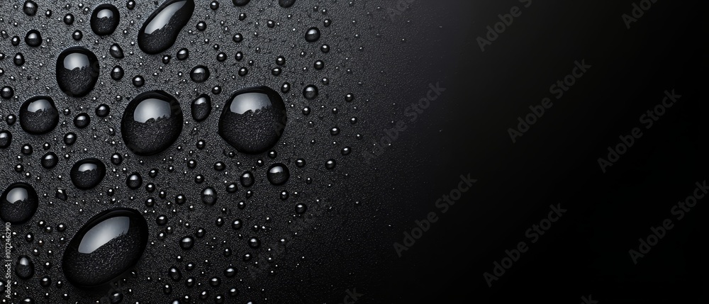A black background with water droplets on it A black background with water droplets on it