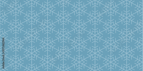 Geometric Snowflake Pattern on Blue Background