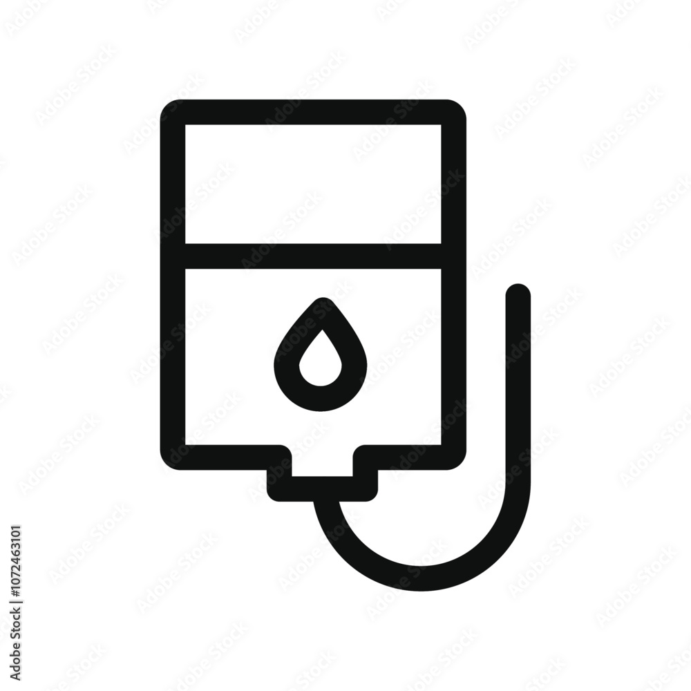 blood bag icon black and white vector outline sign blood bag icon black and white vector outline sign