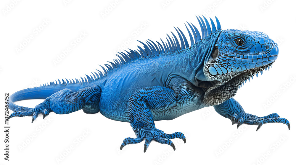 Obraz premium Blue iguana isolated on transparent background