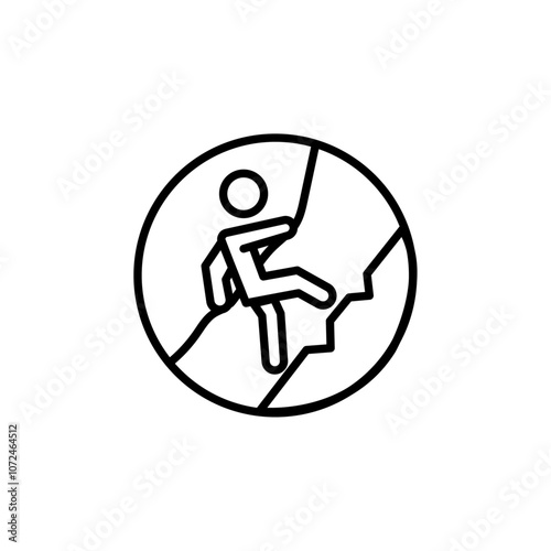 Climbing icon black and white vector outline sign