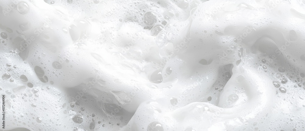 Naklejka premium A close up of a white foam with water droplets
