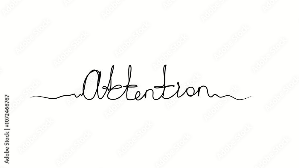 Attention, text. One line drawing doodle hand drawn. Video 4k object illustration, minimalism hand drawn sketch design modern new Attention, text. One line drawing doodle hand drawn. Video 4k object illustration, minimalism hand drawn sketch design modern new