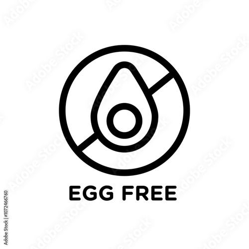 egg free icon black and white vector outline sign