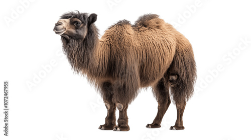 Domestic bactrian camel isolated on transparent background photo