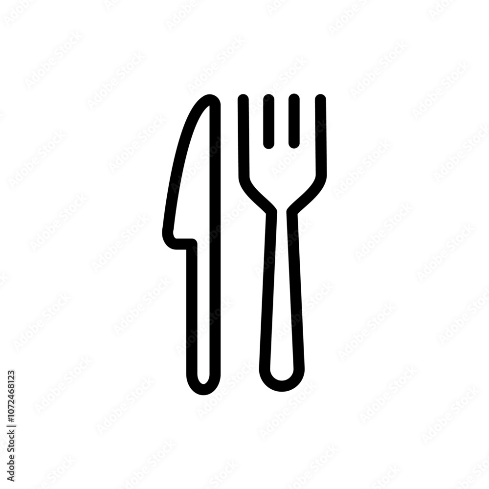 Food and restaurant icon black and white vector outline sign