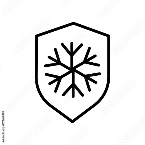 Frost resistant icon black and white vector outline sign