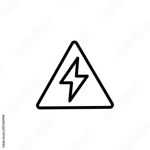 Free Download High voltage icon black and white vector outline sign - GFXLoad