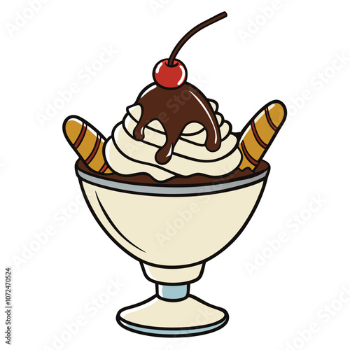 Ice cream. Flat vector illustration isolated on white.