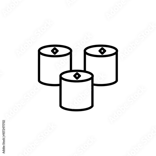 Maki sushi roll icon black and white vector outline sign