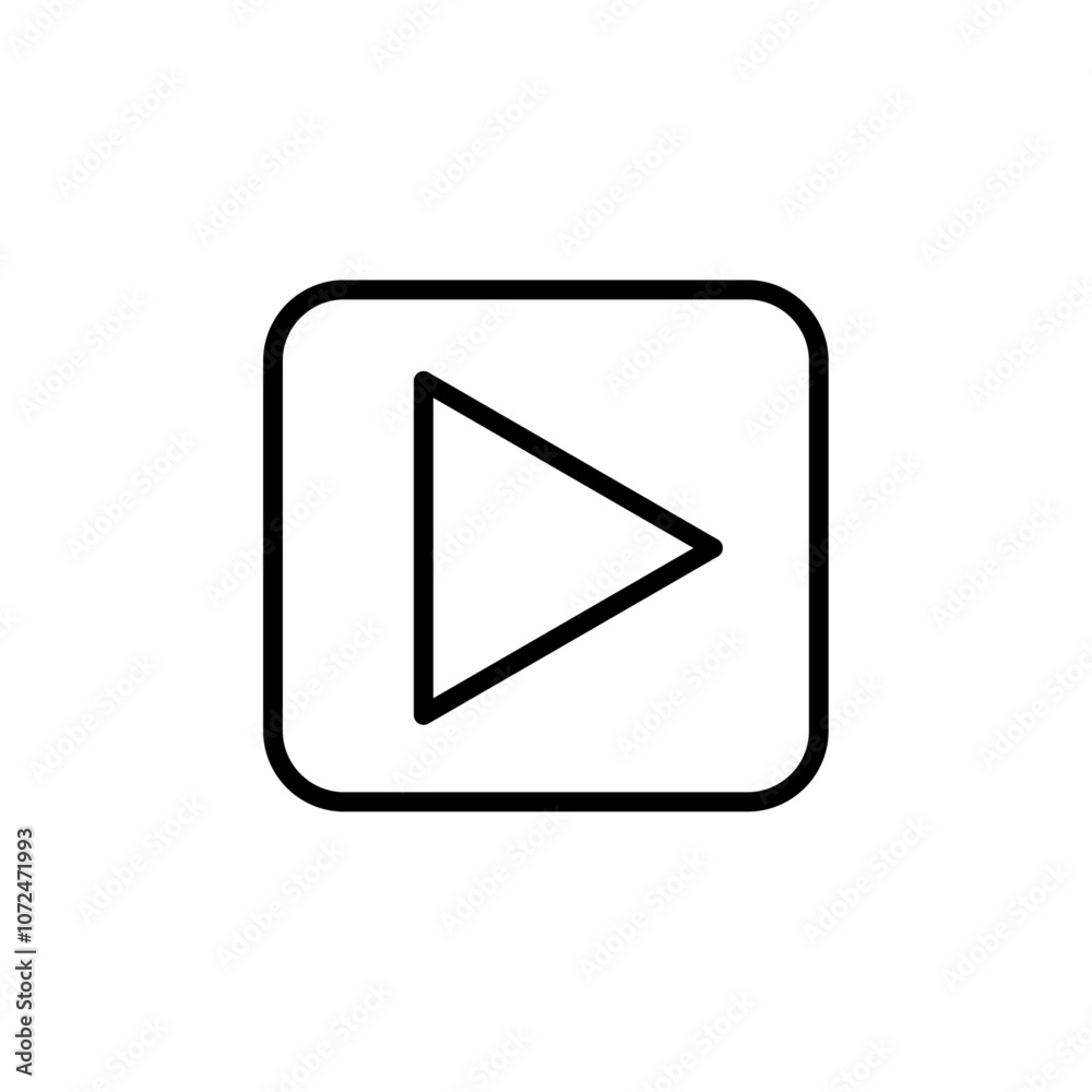 custom made wallpaper toronto digitalMedia player icon black and white vector outline sign