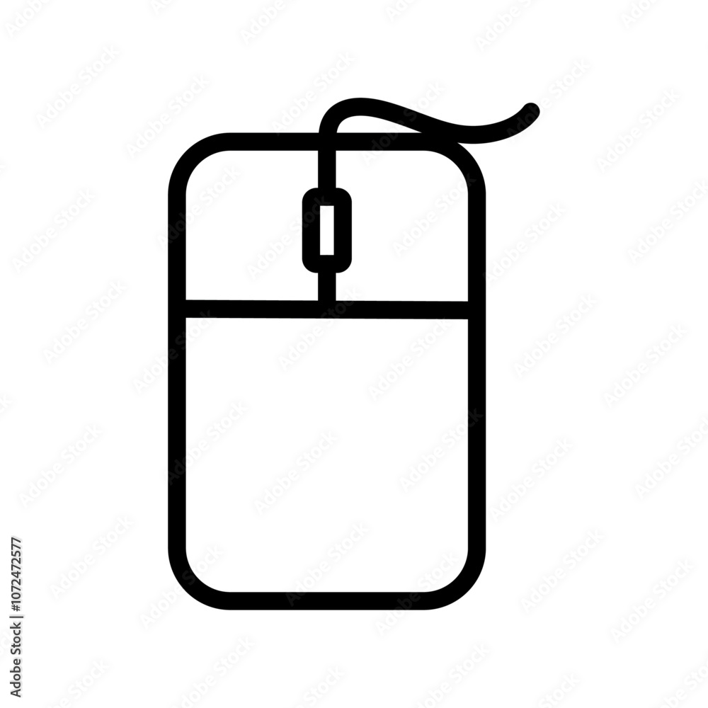 Mouse icon black and white vector outline sign Mouse icon black and white vector outline sign