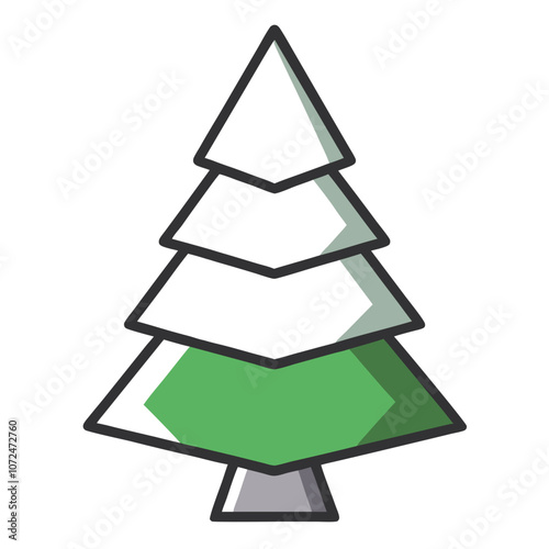 Swiss Pine Color Vector Illustration.