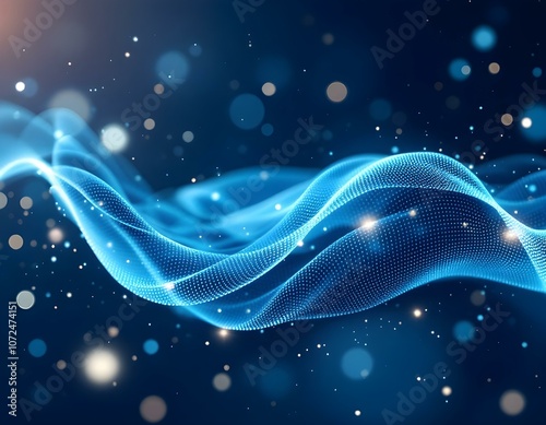 Futuristic Blue data wave Background 