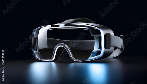 Augmented Reality Glasses, isolated on a dark black