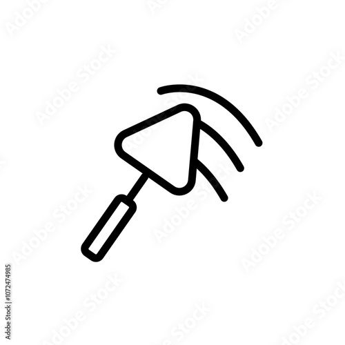 Plastering process icon black and white vector outline sign