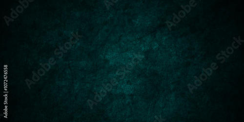 Abstract dark green grunge texture, old vintage black backdrop watercolor. Abstract distressed wall surface, stucco texture. Black green satin dark texture luxurious design.