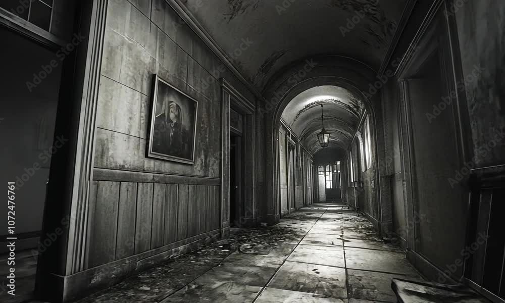 Eerie Abandoned Hallway Eerie Abandoned Hallway