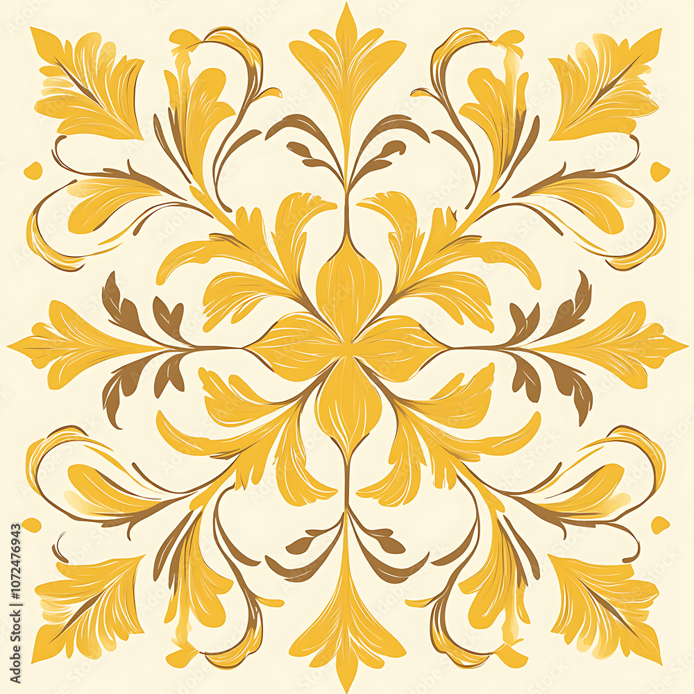 Elegant yellow floral pattern seamless abstract design photos