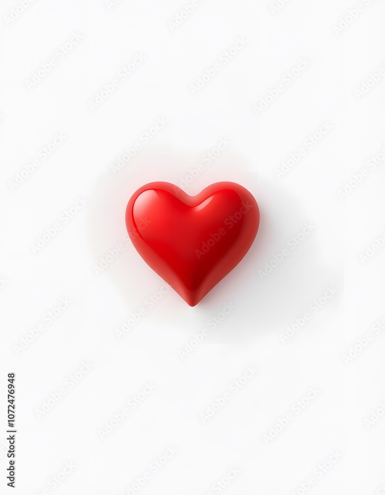 Abstract red 3D heart on white background Valentine Day created with generative AI Abstract red 3D heart on white background Valentine Day created with generative AI