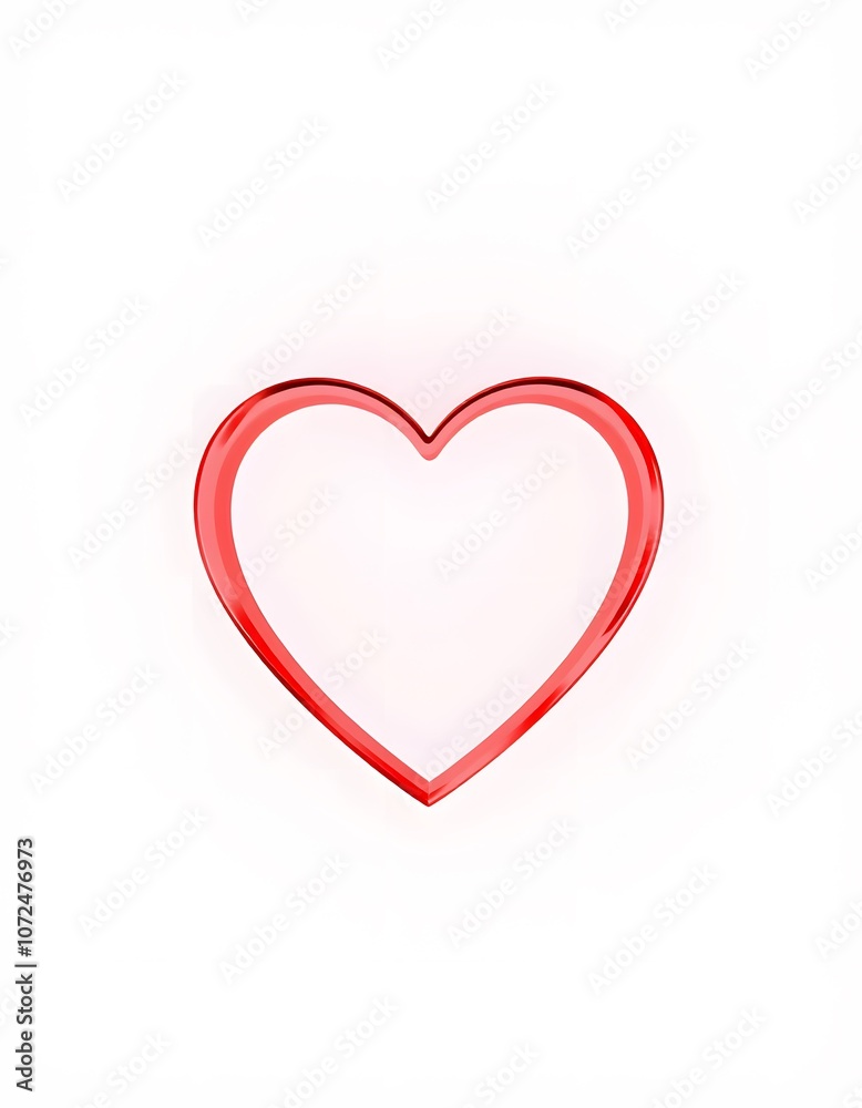 Abstract red 3D heart on white background Valentine Day created with generative AI Abstract red 3D heart on white background Valentine Day created with generative AI
