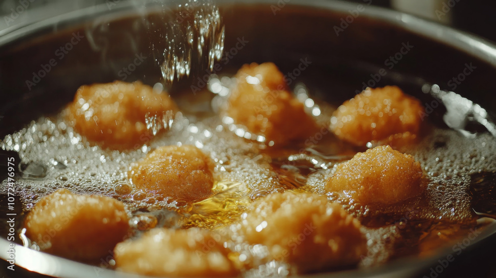 chicken nuggets fried in a pan chicken nuggets fried in a pan