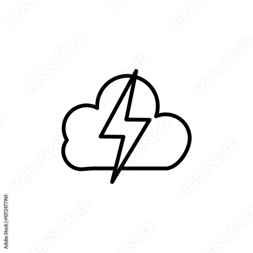 Storm icon black and white vector outline sign