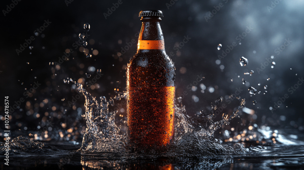 a bottle with water splash a bottle with water splash