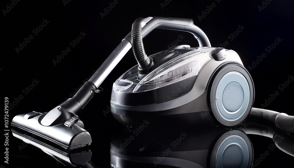 vacuum cleaner, isolated on a dark black vacuum cleaner, isolated on a dark black